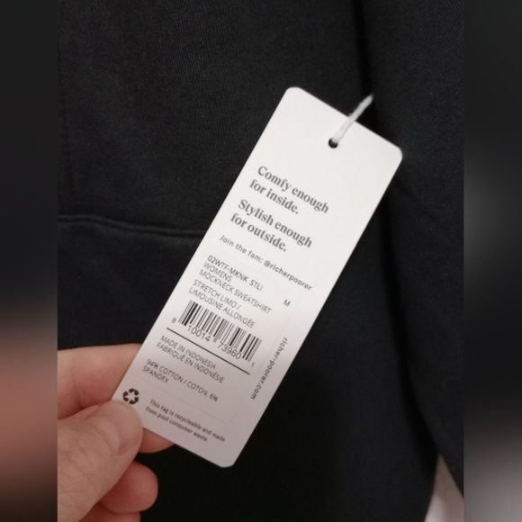 NWT Richer Poorer Women's Stretch Terry Half Zip Pullover Black Size M - Picture 7 of 11